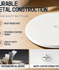 Dead Simple Install Solid 7 Inch Cleanout Cover Plate Bright White Powder Coated Steel Round Access Hole Cover showing durable construction details.