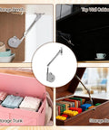 2 Pack 105 Degree Lid Stay With Soft Close Hinges installed on storage bench, cabinet, trunk, and box
