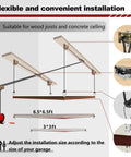 Flexible installation guide for Heavy Duty Ceiling Mounted Garage Storage Lift System With Hand Crank Easy To Install One Person Operation Lifts Items Up To 16 Feet For Effortless Space Saving And Top Notch Garage Organization