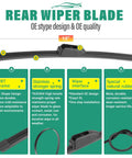 Kia Soul Windshield Wiper Blades Set For 2020 Through 2025 10 inch rear wiper blade with OE design and quality features details