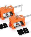 Heavy Duty Cabinet Face Frame Clamps 2 Pack With Alignment Plate And Side Screws, 440 Lbs Load, 4 Inch Opening, Orange
