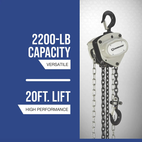 Built Like A Beast Manual Chain Hoist With 2200 Lb Capacity And 20 Ft Lift That Crushes Heavy Jobs Effortlessly Featuring Commercial Grade Steel Frame Grade 80 Load Chain And Secure Double Pawl Brakes