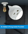 Porcelain Pull Chain Light Socket with Grounded Outlet, E26 E27 Base, UL Listed, 3-prong outlet shown in basement setting