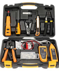 All-In-One 15-In-1 Network Tool Kit For Ethernet Cabling Pro Grade RJ45 Crimp Tool Cat5 Cat6 Tester Wire Stripper in case