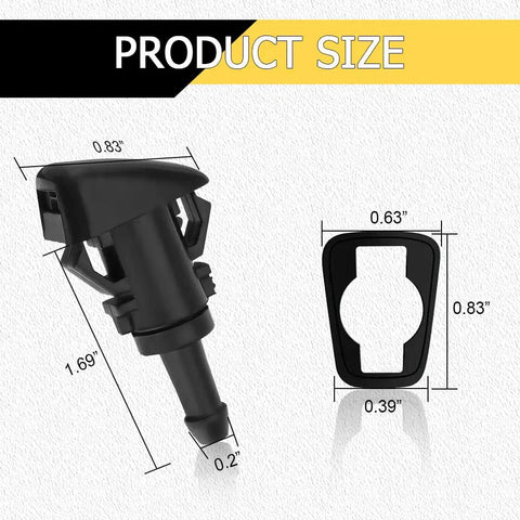 Product dimensions for Plug And Play Windshield Washer Nozzles Kit With Jet Sprayers And 2 Meter Fluid Hose Connector