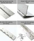 48 Inch 304 Stainless Steel Piano Hinge 0.060 Thick Beefy Heavy Duty Hinge For Cabinets Doors Toolboxes Wooden Boxes Metal Panels And Industrial Furniture Projects, with screws