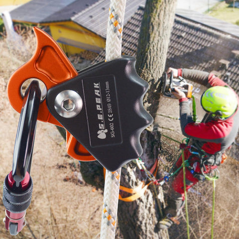Auto Locking Rope Ascender With 15kN Rope Grab Flip Line Adjuster Fall Protection Belay Device For Rock Climbing And Tree Work Fits 11 To 13 mm Rope Safe Hookup For Arborists And Outdoor Climbers