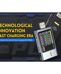 USB Power Multimeter With 2 Inch HD LCD Display And Bluetooth App on black background showing readings