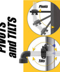 Top Shelf Pro Grade Universal Drill Press Dust Collector showing pivot and tilt adjustable hose mount for dust management.