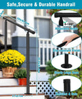 Tight Grip Hand Rails For Outdoor Steps Two Pack Adjustable Stair Railing Kit With No Sweat One Step Install, 33 in steel handrail.