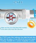 One Inch NPT Stainless Steel Water Flow Indicator Meter for Home Plumbing and Industrial Lines, Includes Tape