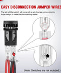 5 Pin Rocker Switch Jumper Wires Set For Automotive And ATV Console Wiring With Tin Plated Copper Terminals And 14 AWG Copper Wire No Hassle Install For Polaris Ranger RZR Boats RVs Trucks Dash Switch Not Included, showing easy disconnection feature