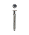Confirmat Screws 5mm X 40mm Pozi Flat Head Zinc Plated, individual screw and head design