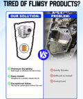 Comparison between Heavy Duty Transmission Filter Kit with Gasket Set and Oil Cooler Filter for 20 Hole Transmissions and a worn filter