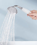 Wall Mount Bathtub Faucet With Telephone Handheld Sprayer Double Hot And Cold Mixer Cross Handles Old School Victorian Chrome Tub Filler For Clawfoot Tubs being used