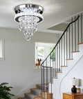 Modern Small Closet Chandelier LED Ceiling Light Fixture In Stainless Steel Flush Mount Energy-Saving Cool White Lighting
