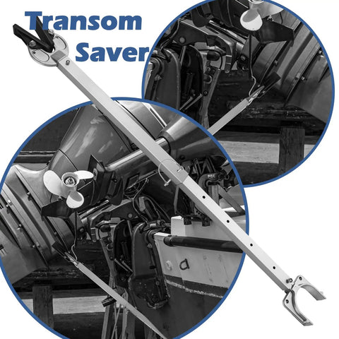 Adjustable Transom Saver 24 To 36 Inches For Outboard Motors, Heavy Duty Boat Trailer Rollers And Mounts, Marine Grade ABS Clip Head For Beefed Up Engine Security