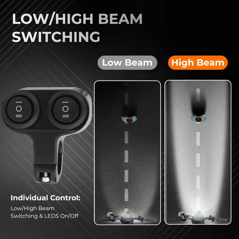 Headlight Kit For Super 73 S2 60W 8000LM LED Head Light Waterproof Bright Clear Beam with low and high beam switching display
