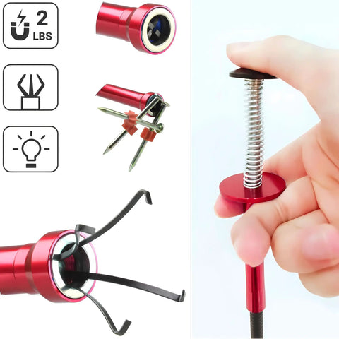 Flexible Magnetic Pickup Tool With Bendable Shaft And Four Claws Strong Magnet Reacher For Narrow Spaces Like Engine Bays Sinks Drains Jewelry Keys And Metal Objects 28 Inch Extended Reach