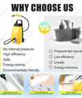 Heavy Duty Commercial Steam Cleaner 3000W With 3.5L Tank, yellow steam cleaner showcasing safety features and advantages.