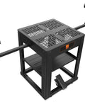 Rock Solid Multi Purpose Rolling Workbench For Planers And Miter Saws With Extendable Arms Span Fifty Four Inches shown with metal top and extendable arms.
