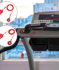 Two Pack Treadmill Magnetic Safety Keys Replacement, Universal Round Emergency Stop Keys, installed on treadmill control panel.