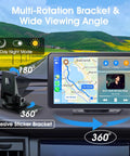 Plug and Play Wireless CarPlay Car Stereo Road Trip Ready With 7 Inch HD Touchscreen on car dashboard with map display