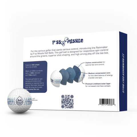 Box and No-Nonsense 3 Piece Urethane Golf Ball With Spin And Feel For Sharp Shot Shaping And Tour Pro Workability