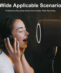 Professional Microphone Isolation Ball With Two Layer Pop Filter And High Density Foam For Ultra Clean Sound and Superior Noise Cancellation in use