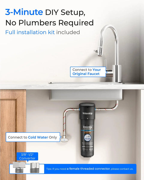 10UA Under Sink Water Filter System Cuts PFAS PFOA And PFOS Lead Chlorine Bad Taste And Odor Connects Directly To Your Faucet