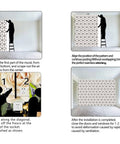 Elevate Your Home Digs With This Thick Textured Vinyl Wallpaper Roll Light Color Peel And Stick Removable Wall Covering installation steps on a wall.