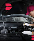 Mechanic installing Front Hood Lift Supports And Gas Struts For Explorer 2002 2010 Rust Resistant Hood Shocks Pair OE Fit