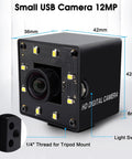 12MP USB Camera With Light For Crisp 4K Streaming And No Fuss Ultra Smooth 1080P 120fps Recording IMX577 Low Light Sensor Plug And Play