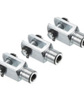 M6x1 Air Cylinder Rod Clevis End 3 Pack Female Thread Y Connector 33mm Length For Air Cylinder Foot Mounting Work Silver