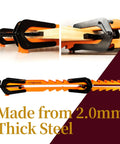 36 Inch Pressure Panel Clamp System Set, Heavy Duty Steel Clamps 2 Pack, close-up of clamp holding wood securely for glueups