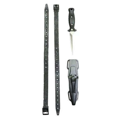 Titanium Talon Spearfishing Dive Knife 8.5 Inch Black Blade With Low Volume Point Tip Full Tang Stainless Steel Straps Included