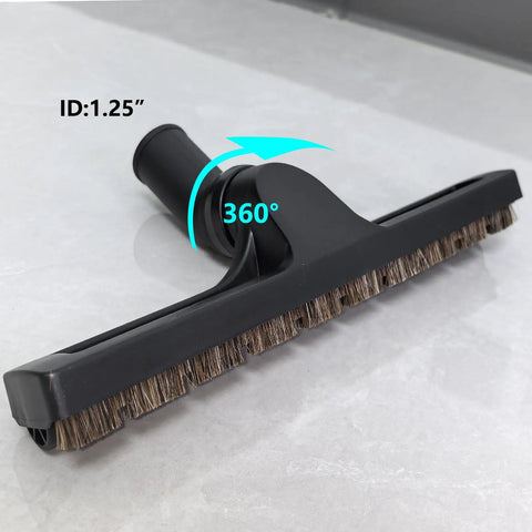 All-In-One 11-Piece Shop Vac Attachment Kit With Horsehair Brush, 1.25 inch ID, features 360-degree swivel for car cleaning