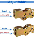 2-Pack 1-1/4 Inch Sliding Door Rollers Replacement With Steel Ball Bearing Tandem Wheels, adjustable view, gold alloy steel construction