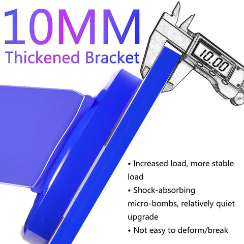 Close-up of 10MM thickened steel bracket for Heavy Duty Rubber Caster Wheels, 4 Pack With Secure Roll Brake, showing durability.