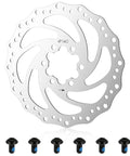 140mm stainless steel disc brake rotor with 6 bolts for bikes and electric scooters, 6-hole mount, wear-resistant rotor