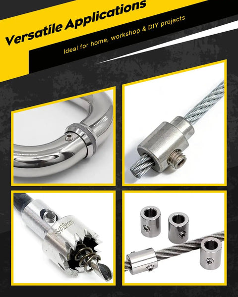 405 Piece Metric Set Screw Kit With M3 M4 M5 M6 M8 Threads 24 Lengths Durable 304 Stainless Steel Includes Five Allen Wrenches For Quick Easy Install And A Handy Secure Fit In Any Repair Or Assembly Job., 304 stainless steel set screws used in cable and ring fittings
