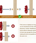Installation guide for Two Pack Vintage Industrial Valve Style Cabinet Knobs In White Iron With 6mm Screws, showing correct nut placement.