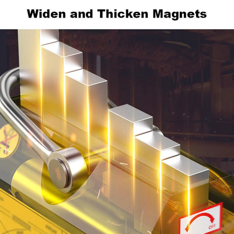 Widen and thicken magnets on Bulletproof Heavy Duty Magnetic Lifter With Quick Release Lever for enhanced lifting efficiency.