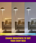 Three lighting settings with a Sunset To Sunrise Automation Smart Color A19 LED Bulb With Motion Detection And Voice Or App Control