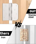 Comparison of Three Pack 4 Inch Stainless Steel Door Hinges With Ball Bearings Heavy Duty Removable Pin and iron hinge