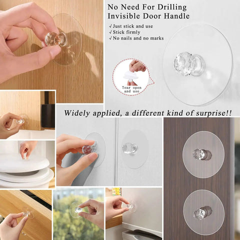 Crystal Acrylic Drawer Knobs 25 Piece Set Self Adhesive Stick On Pull Handles For Dressers Cabinets Wardrobes Bathrooms And More Drill Free Easy Install Glitter Sparkle Finish, clear acrylic knob