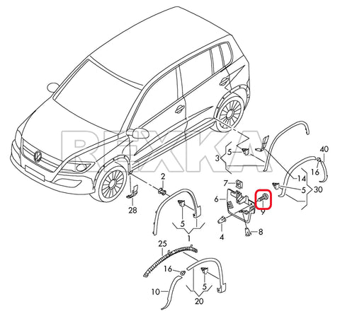 Diagram of car fender liner components with 30 Piece T25 Self Tapping Torx Screws For Fender Liner Splash Shield And Bumper Cover