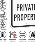 Heavy Duty Reflective Aluminum Sign For Private Drives And Home Grounds Tough As Nails Weatherproof Outdoor Marker showcasing features like rust proof and UV resistant.