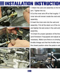 Beefy Universal Stainless Steel Braided Throttle Cable Kit installation steps with close-up of components and connections