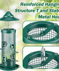 Squirrel Chew Proof Metal Mesh Bird Feeder For Outdoors All Weather Rust Proof 2 Lb Large Capacity No Fuss Refill Finch Cardinal Friendly Gift For Bird Lovers with reinforced hanging structure and stable metal hook.